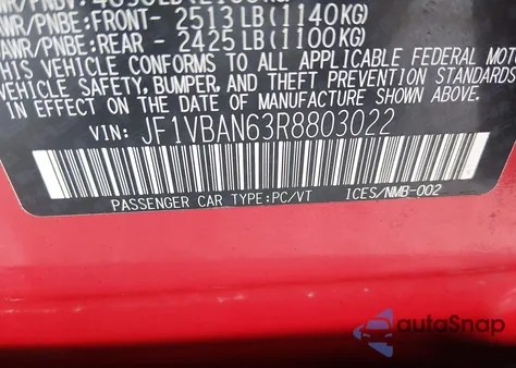 2024 Subaru Wrx Limited from USA, damaged, VIN JF1VBAN63R8803022